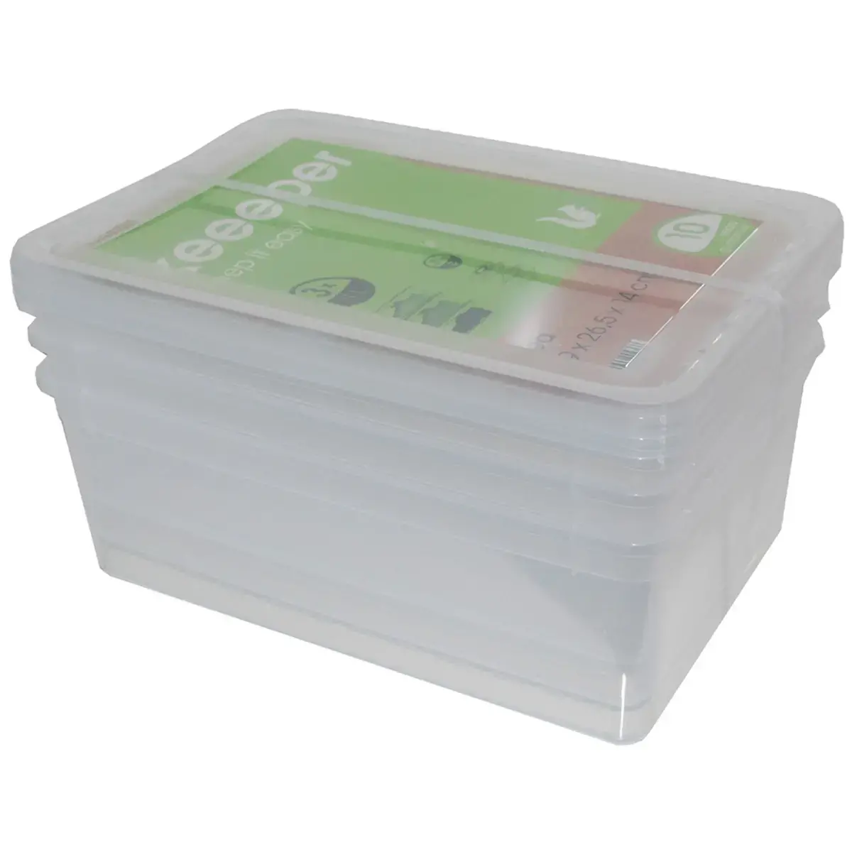 Kit de bo&icirc;tes de rangement Bea - 3 x 11 L - PP - Keeeper photo du produit