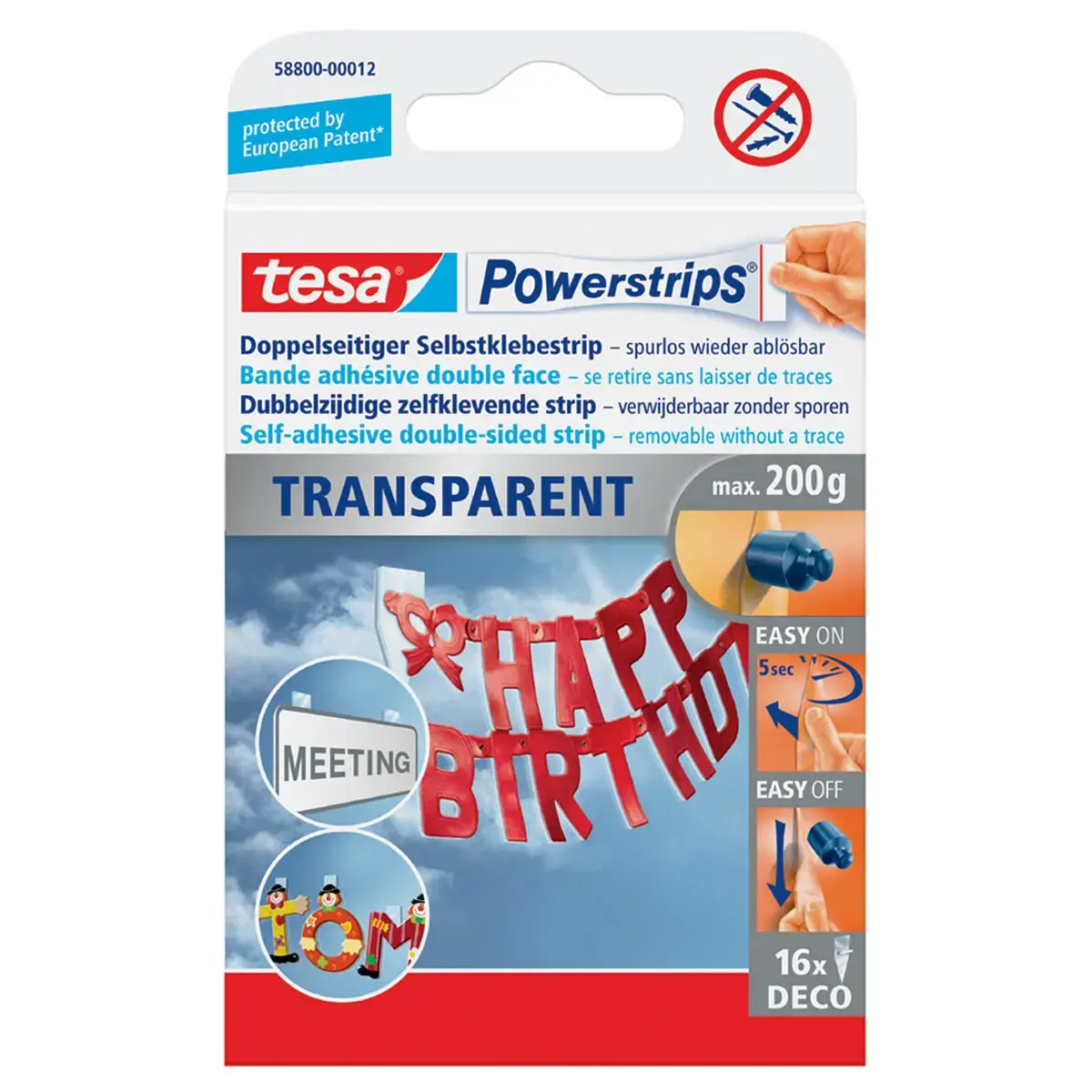 Solution de fixation, maxi 0,2 kg, transparent - Tesa photo du produit