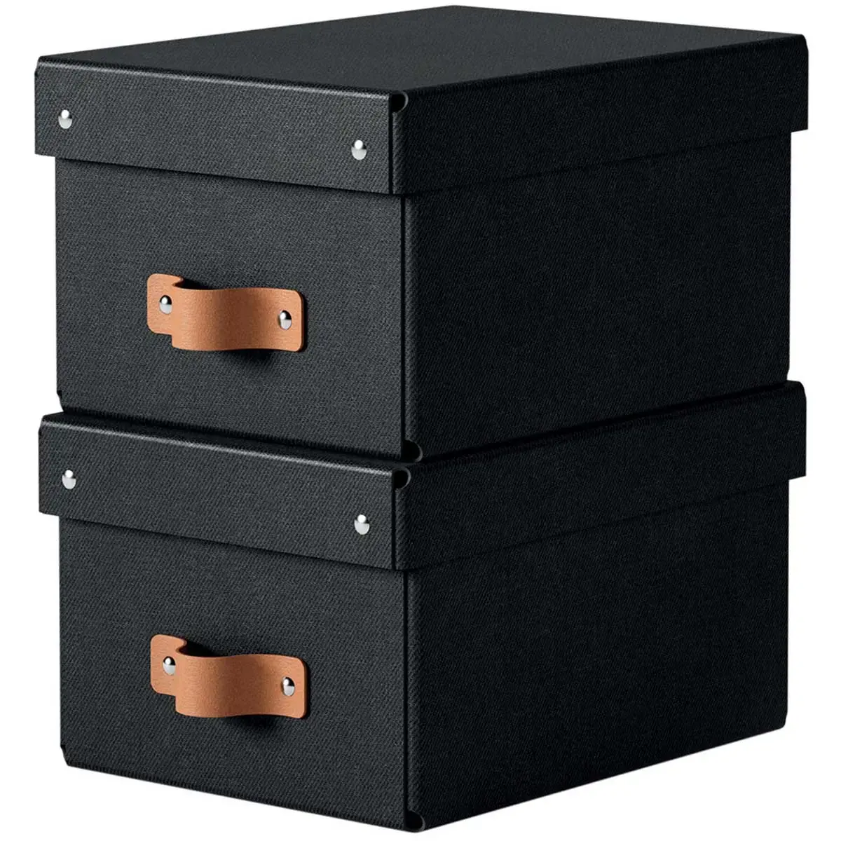 Boîte de rangement Puro, carton, 7 L, set de 2, noir - Leitz photo du produit