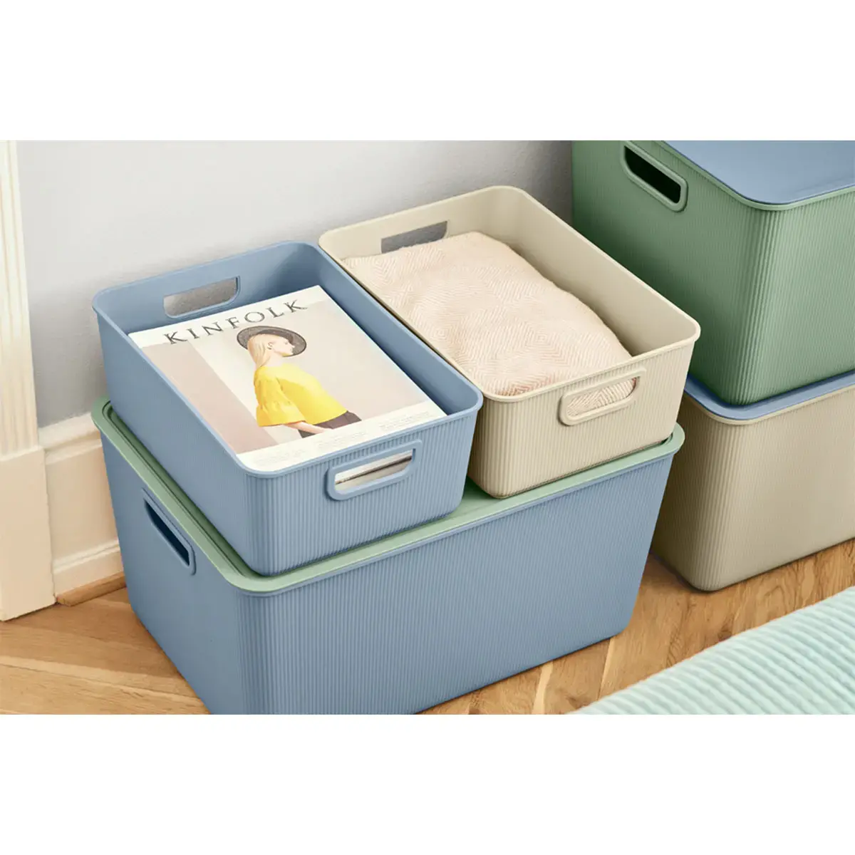 Couvercle pour boîte de rangement AKITA STORAGE M, bleu - Nhg photo du produit