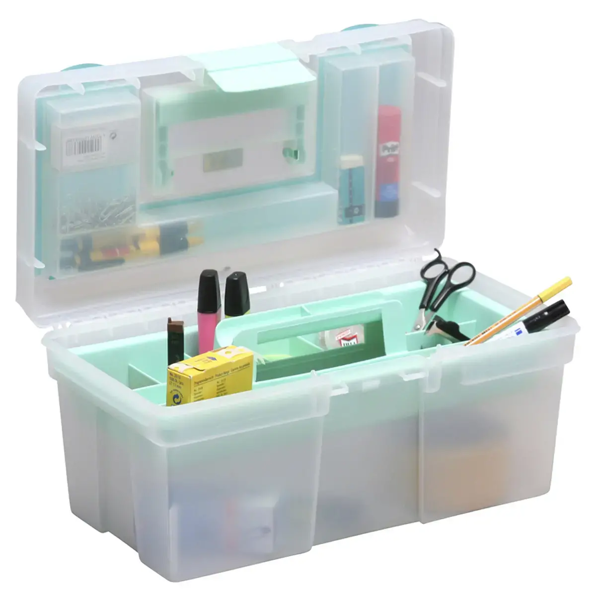 Bo&icirc;te de rangement McPlus Clear 16, PP, rouge - Allit photo du produit