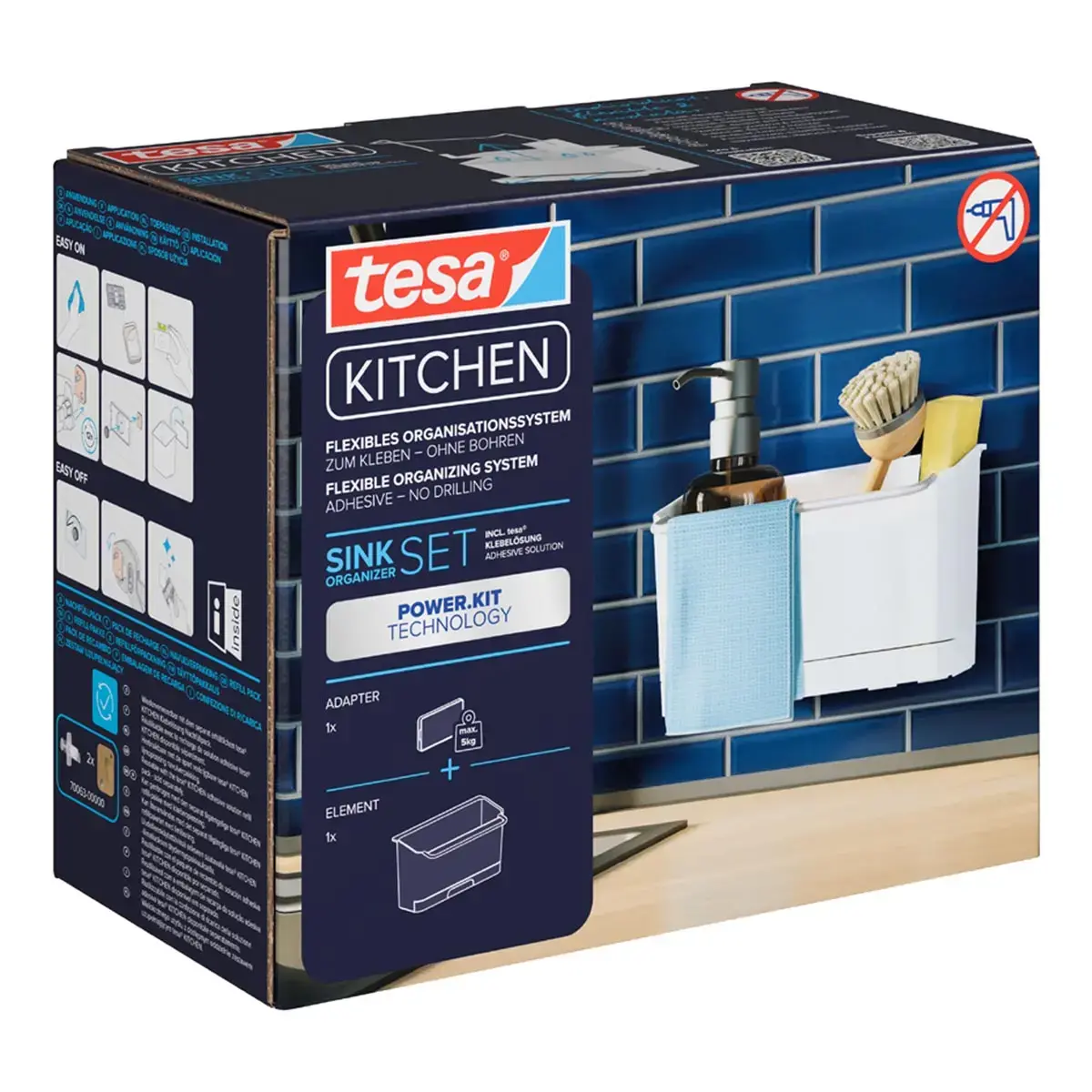 Rangement pour &eacute;vier, blanc - Tesa photo du produit