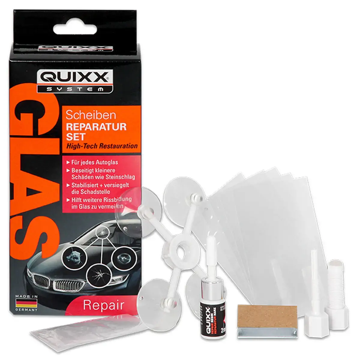 Kit de r&eacute;paration pour vitres, 7 pi&egrave;ces - Quixx photo du produit