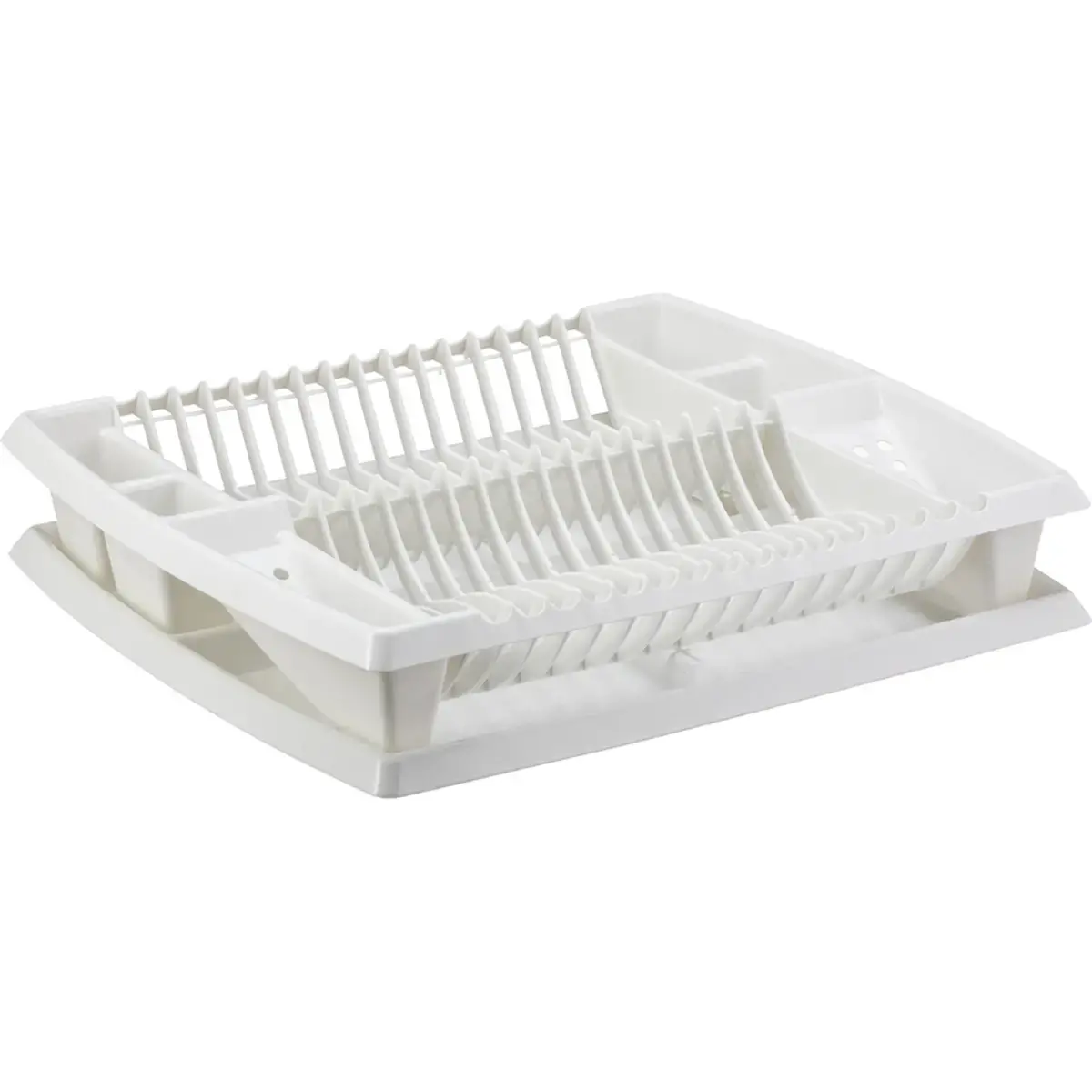 Égouttoir à vaisselle avec tablette, blanc - Plast Team photo du produit