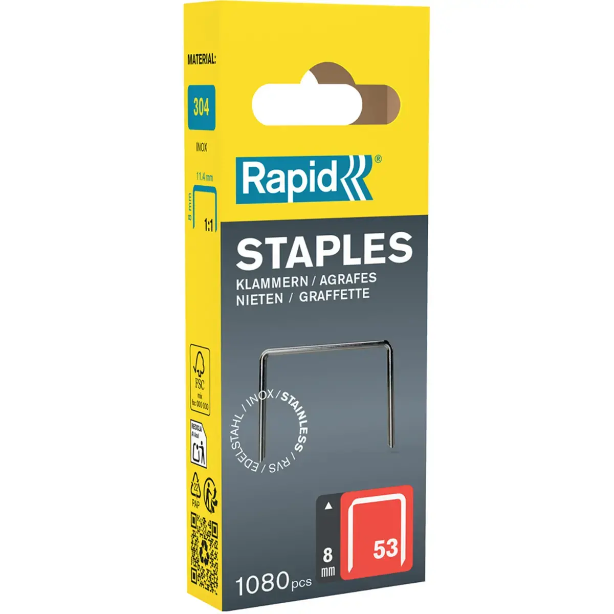 Agrafes fil fin n53, 6 mm, petit paquet - Rapid Tools photo du produit