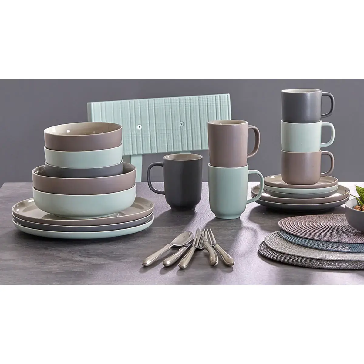 Service de table JASPER, 8 pi&egrave;ces, taupe - Ritzenhoff & Breker photo du produit