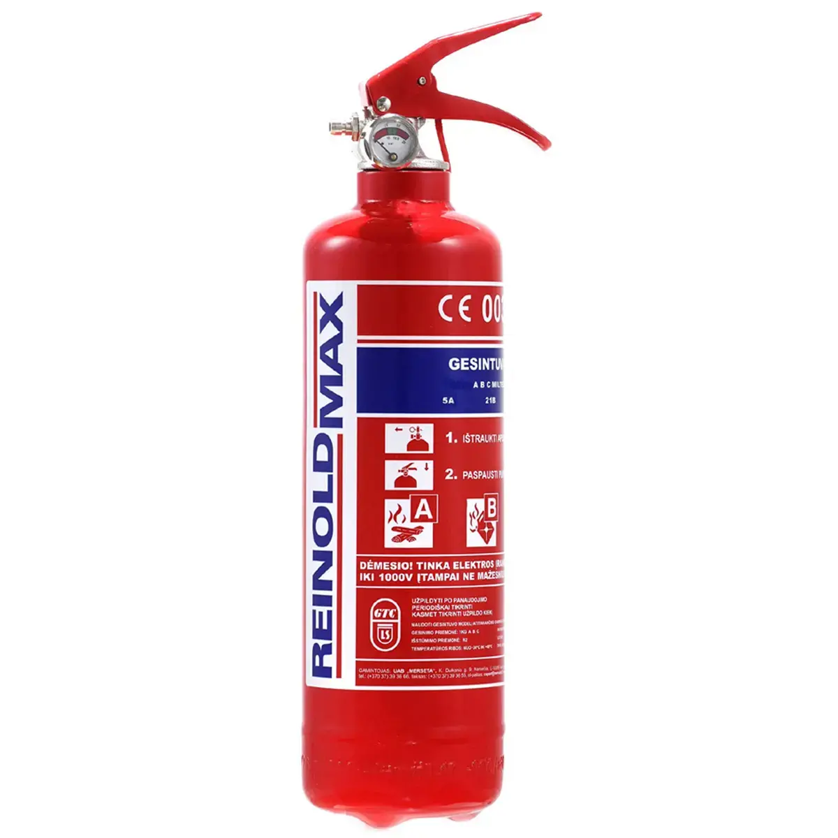Extincteur REINOLD MAX pour v&eacute;hicules &agrave; moteur, 2 kg, DIN EN 3 - Iwh photo du produit