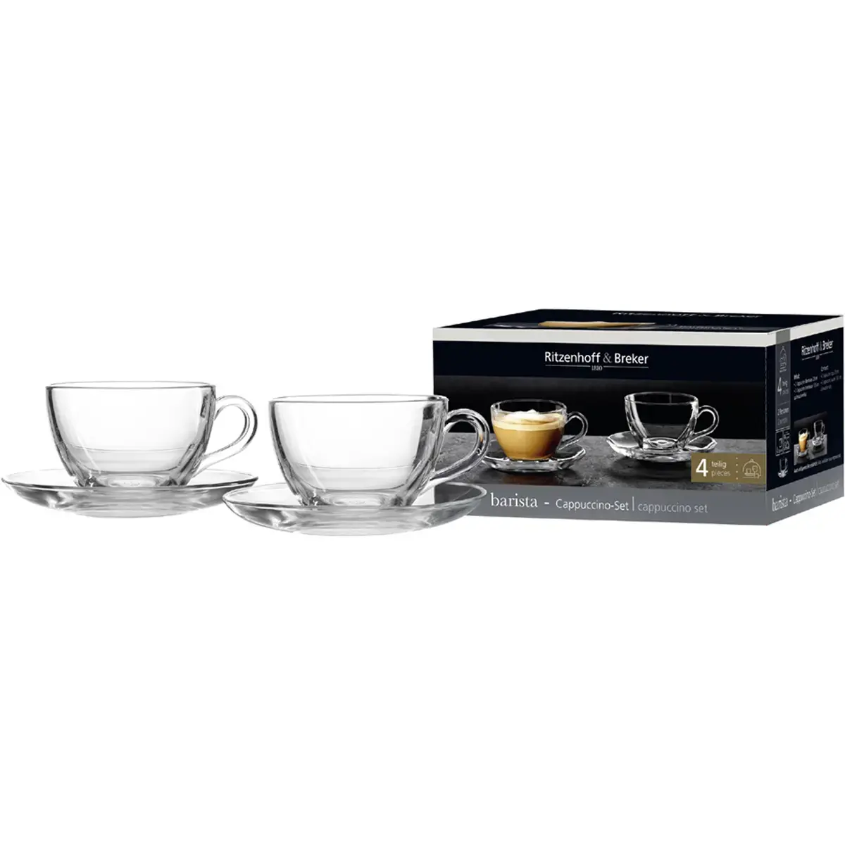 Service &agrave; capuccino BARISTA, 4 pi&egrave;ces - Ritzenhoff & Breker photo du produit