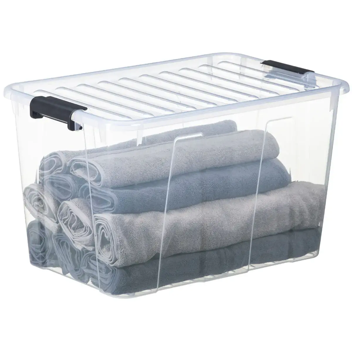 Bo&icirc;te de rangement HOME BOX, 52 L, transparent - Plast Team photo du produit