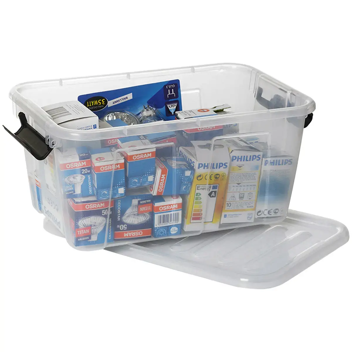 Boîte de rangement HOME BOX, 8 L, gris translucide - Plast Team photo du produit