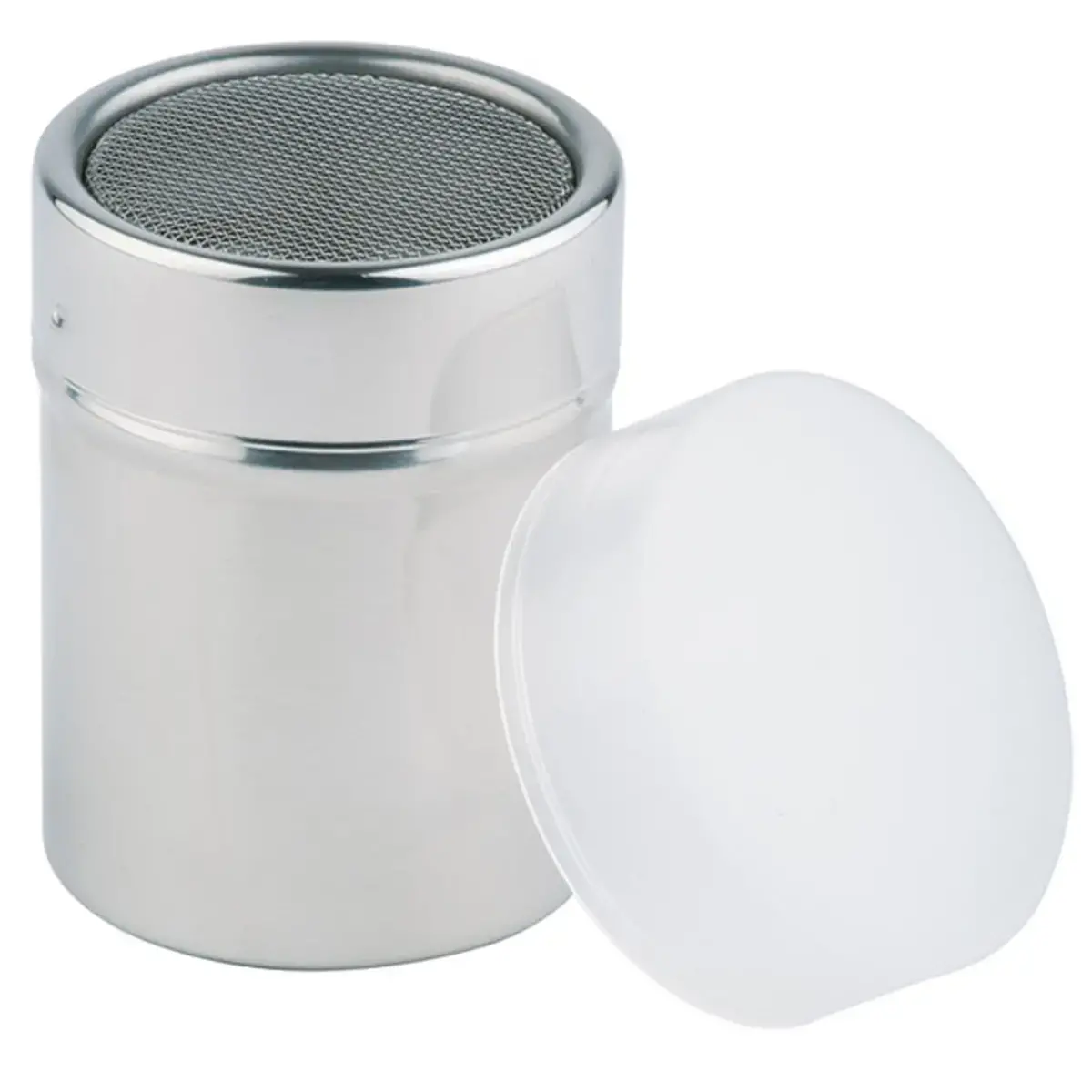 Saupoudreuse avec couvercle anti-poussière, argent - APS photo du produit