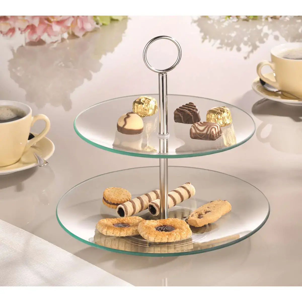 Présentoir à étages en verre 'COOKIE', 2 étages - Esmeyer photo du produit