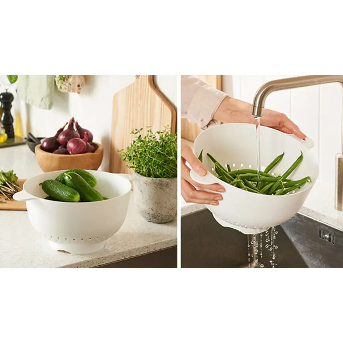 Passoire/&eacute;gouttoir, blanc - Gastromax photo du produit