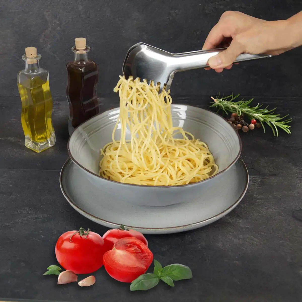 Pince à spaghetti, acier inoxydable, 240 mm - Linden Berg photo du produit