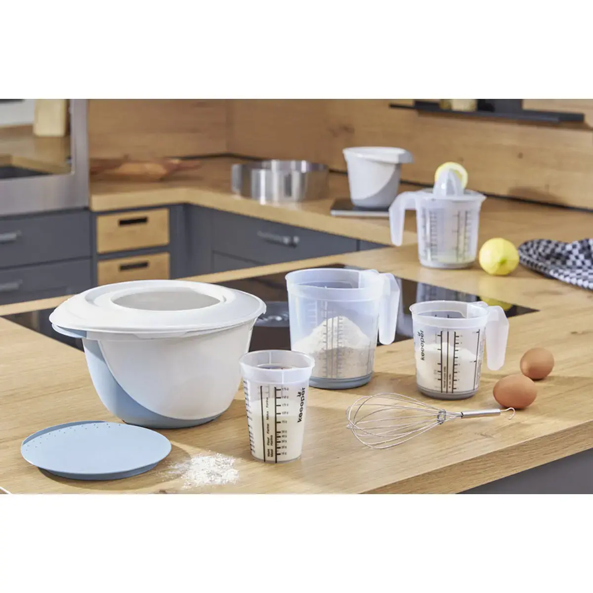 Set bol mélangeur 'camilla', blanc / gris - Keeeper photo du produit