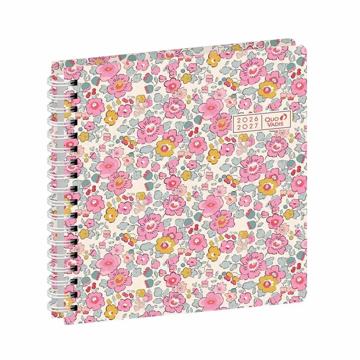 Agenda année scolaire spiralé 2026-2027 Exécutif S Septembre - Semainier Planning Français - Egeo liberty - 13 mois de août à août - 16x16 cm - Quo Vadis photo du produit