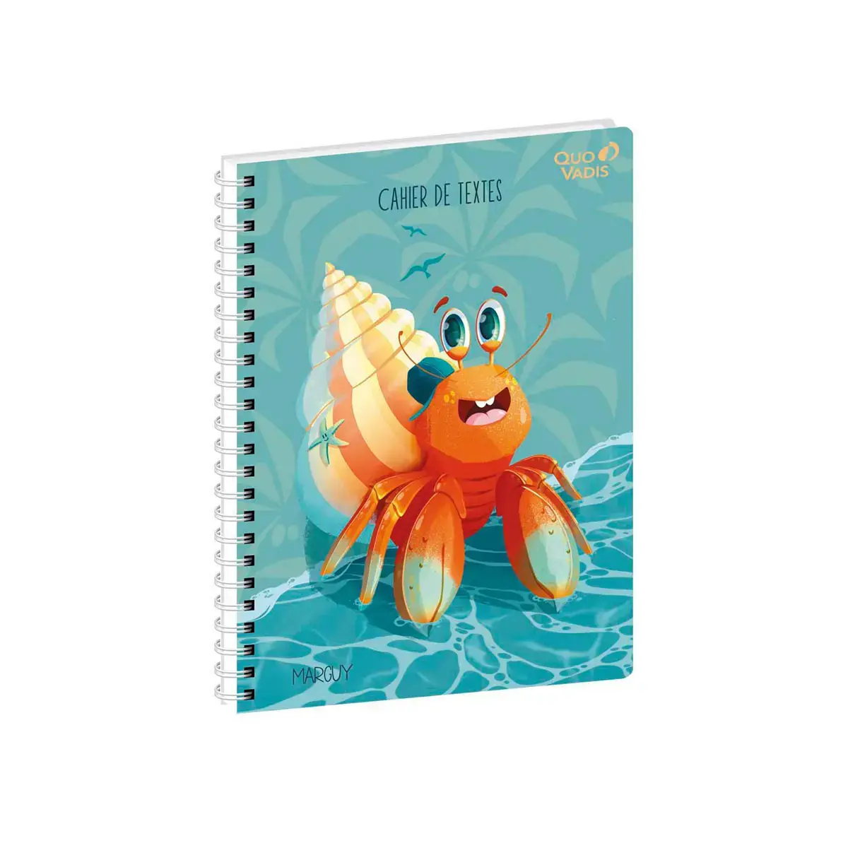 Cahier de textes Spiral&eacute; Fran&ccedil;ais Marguy Enfants Bernard l'ermite Journalier - 15x21 cm - Papier Clairefontaine blanc - Fabrication fran&ccedil;aise - Quo Vadis photo du produit
