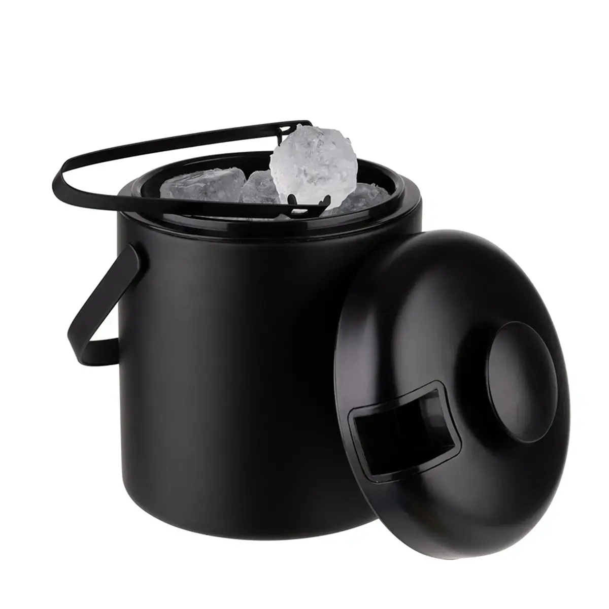 Seau à glaçons POLAR, acier inoxydable, 1,3 litre, noir - APS photo du produit