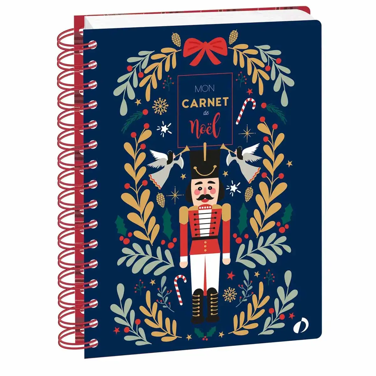 Carnet de No&euml;l spiral&eacute; Fran&ccedil;ais - Carnets th&eacute;matiques - Blanc - Perp&eacute;tuel - 15x21 cm - Papier Clairefontaine blanc - Fabrication fran&ccedil;aise - Quo Vadis photo du produit