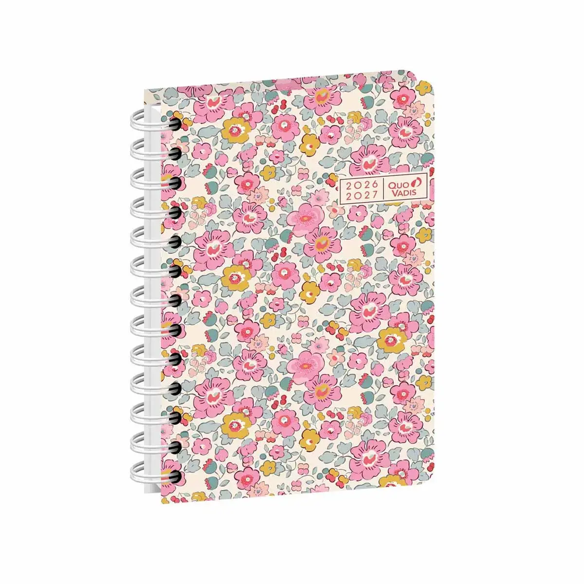 Agenda année scolaire spiralé 2026-2027 Eurotextagenda S - Journalier multilingue - Egeo liberty - 12 mois de août à juillet - 12x17 cm - Quo Vadis photo du produit