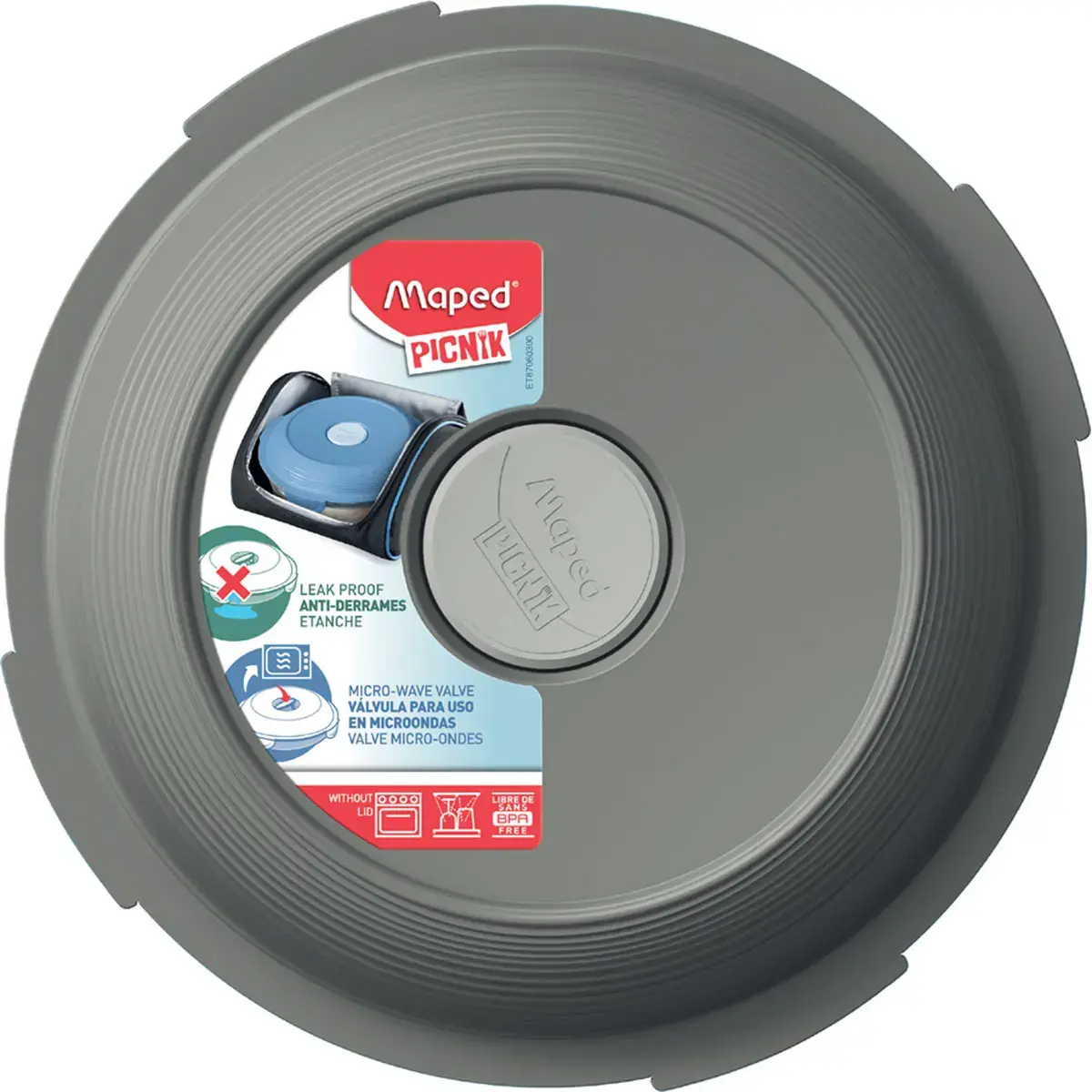 Assiette à déjeuner CONCEPT, verre, gris - Maped photo du produit