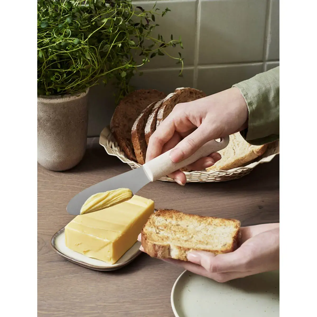 Couteau à beurre BIO, longueur 220 mm, inox/crème - Gastromax photo du produit