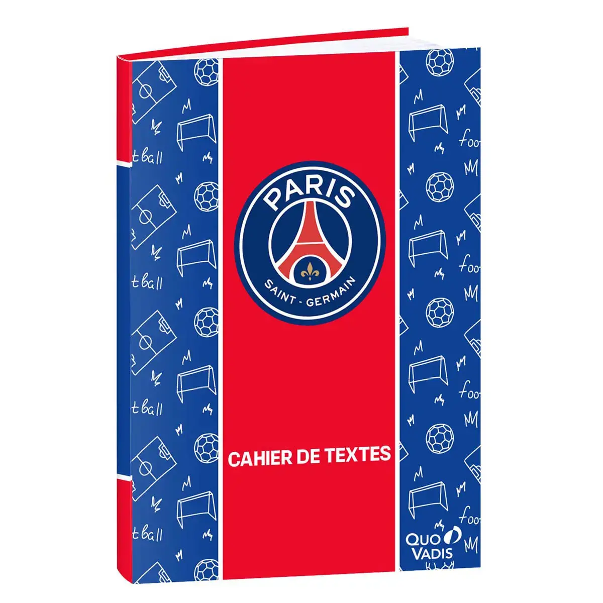 Cahier de textes Fran&ccedil;ais PSG Paris Journalier - 15x21 cm - Papier Clairefontaine blanc - Fabrication fran&ccedil;aise - Quo Vadis photo du produit