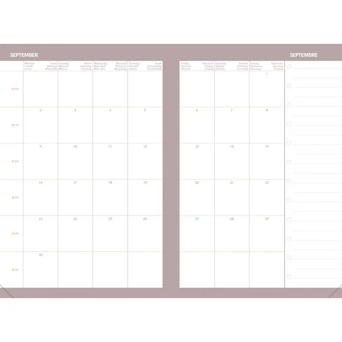 Agenda année scolaire 2026-2027 Universitaire Color - Semainier Planning Multilingue - Festy Vert - 13 mois de août à août - 10x15 cm - Quo Vadis photo du produit