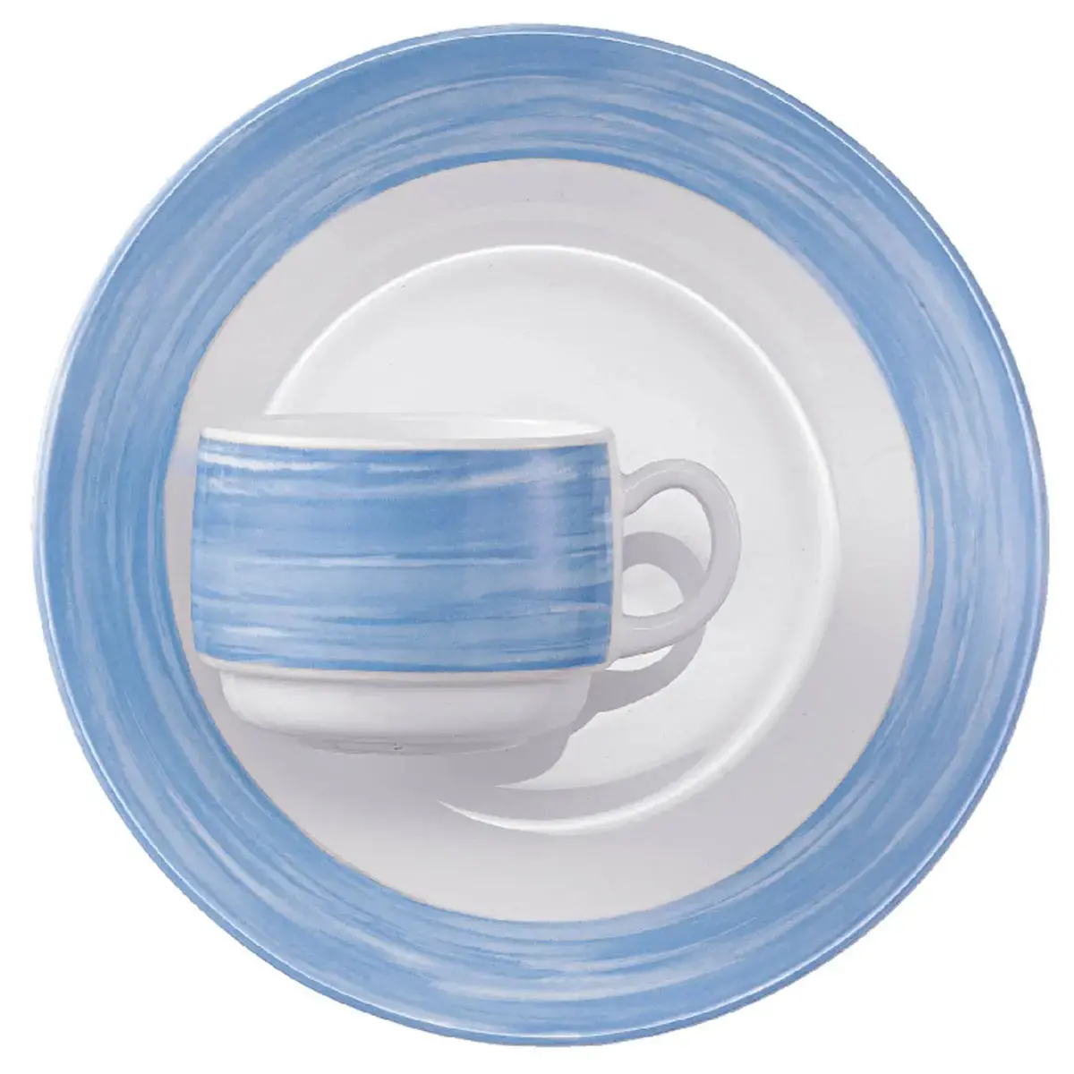 Assiette à dessert BRUSH, 195 mm, bleu/blanc - Esmeyer photo du produit