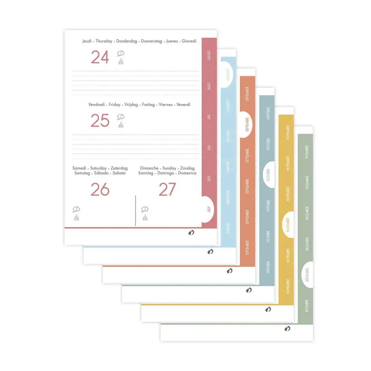 Agenda année scolaire 2026-2027 Eurotextagenda - Journalier - Multilingue - Chi liberty - 12 mois de août à juillet - 12x17 cm - Quo Vadis photo du produit