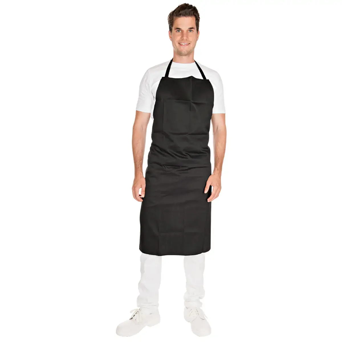 Tablier à bavette - polycoton - Noir - Hygostar photo du produit