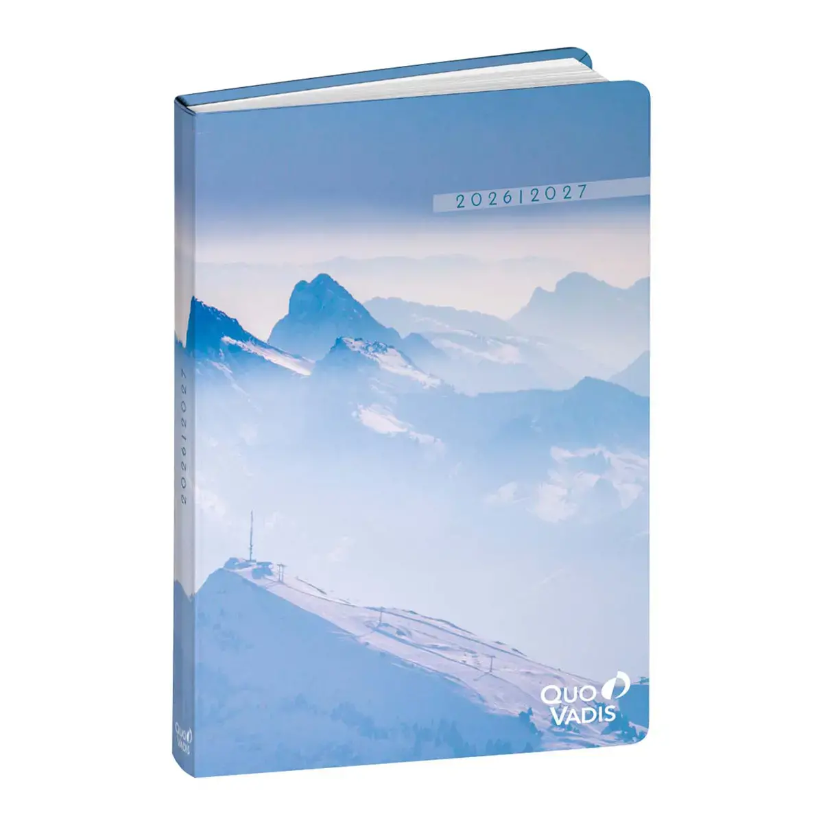 Agenda ann&eacute;e scolaire 2026-2027 Eurotextagenda Recycl&eacute; - Journalier - Multilingue - Respire - Montagne - 12 mois de ao&ucirc;t &agrave; juillet - 12x17 cm - Quo Vadis photo du produit