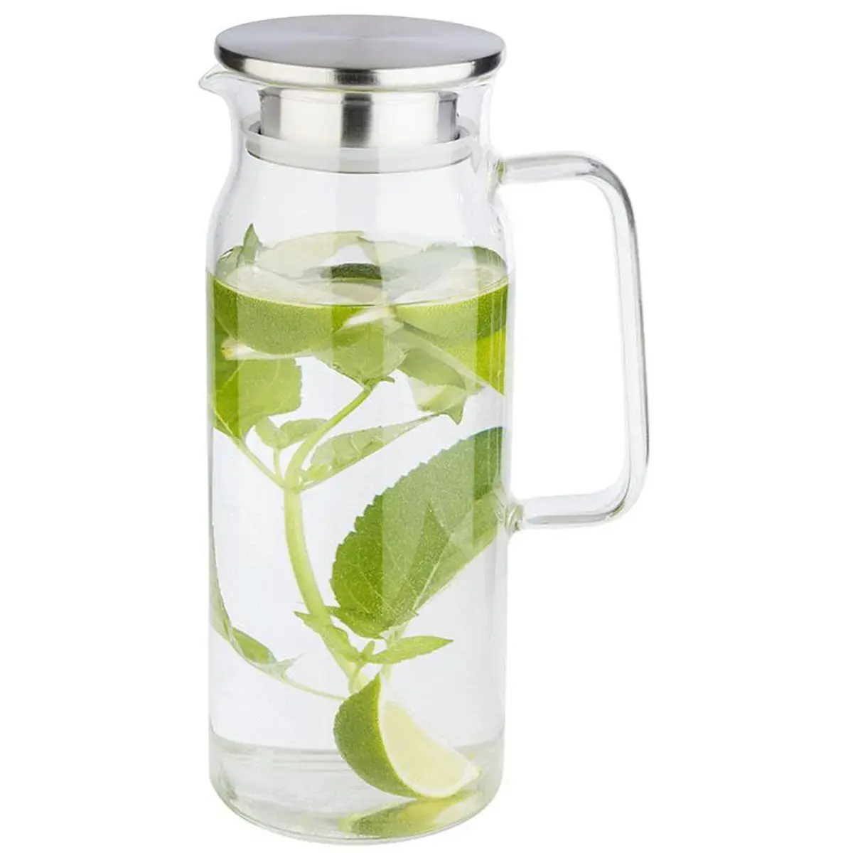 Carafe en verre avec couvercle, 1,5 litres, verre/inox - APS photo du produit