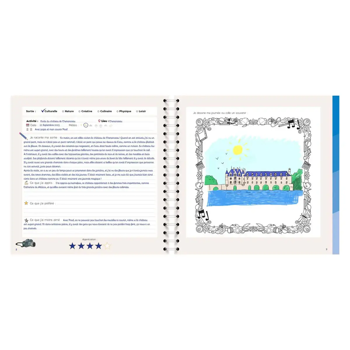 3 Carnets de sorties spiralé Français - Carnets thématiques All over - 24x24 cm - Papier Clairefontaine blanc - Fabrication française - Quo Vadis photo du produit