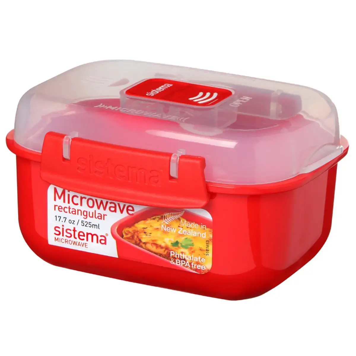 Bo&icirc;te pour micro-ondes RECTANGULAR, 525 ml, rouge - Sistema photo du produit