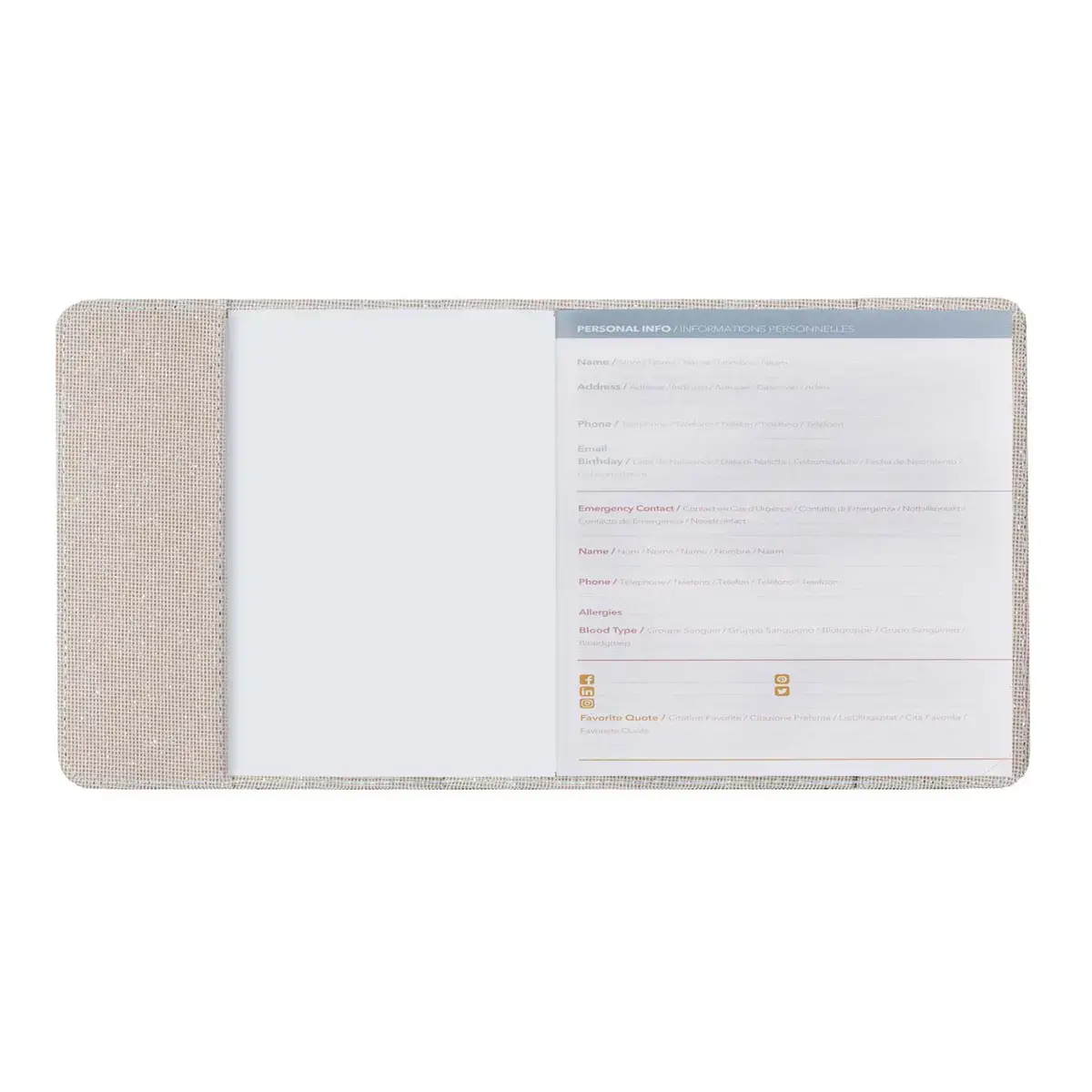 Agenda 2027 Exécutif Color - Semainier Planning Multilingue Ella Beige - 13 mois de décembre à décembre - 16x16 cm - Quo Vadis photo du produit