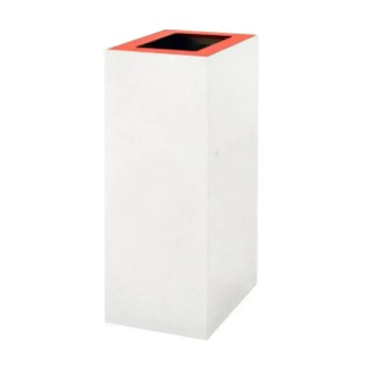 Benne tri sélectif Modus 60L blanc couvercle rouge - Boma photo du produit