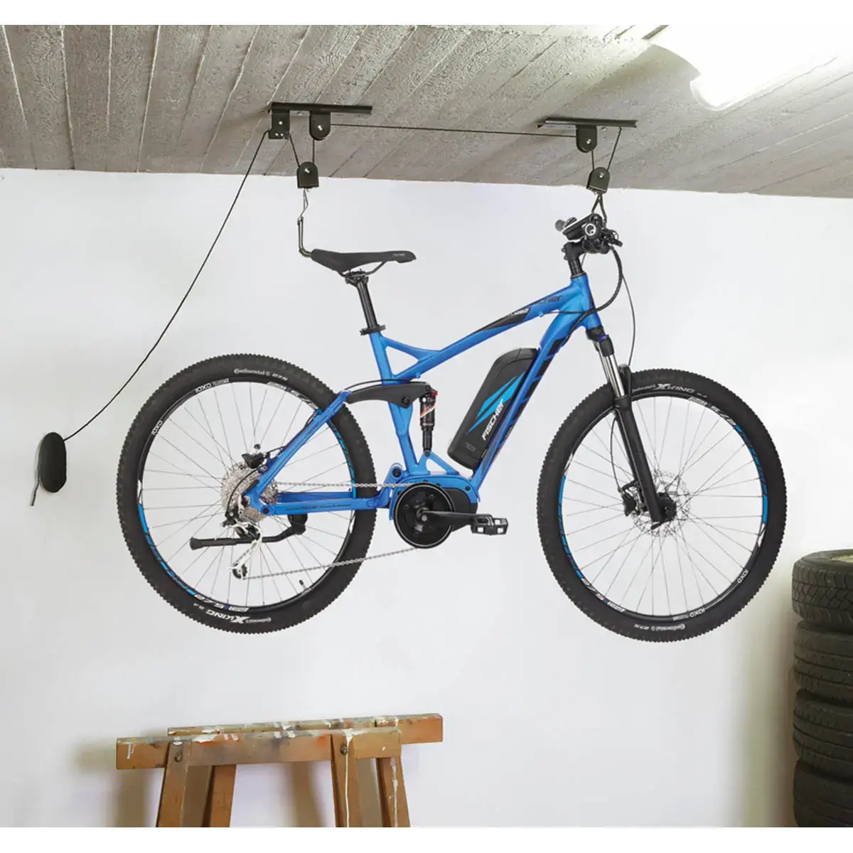FISCHER Porte-vélo élévateur PLUS, capacité: 30 kg, noir photo du produit