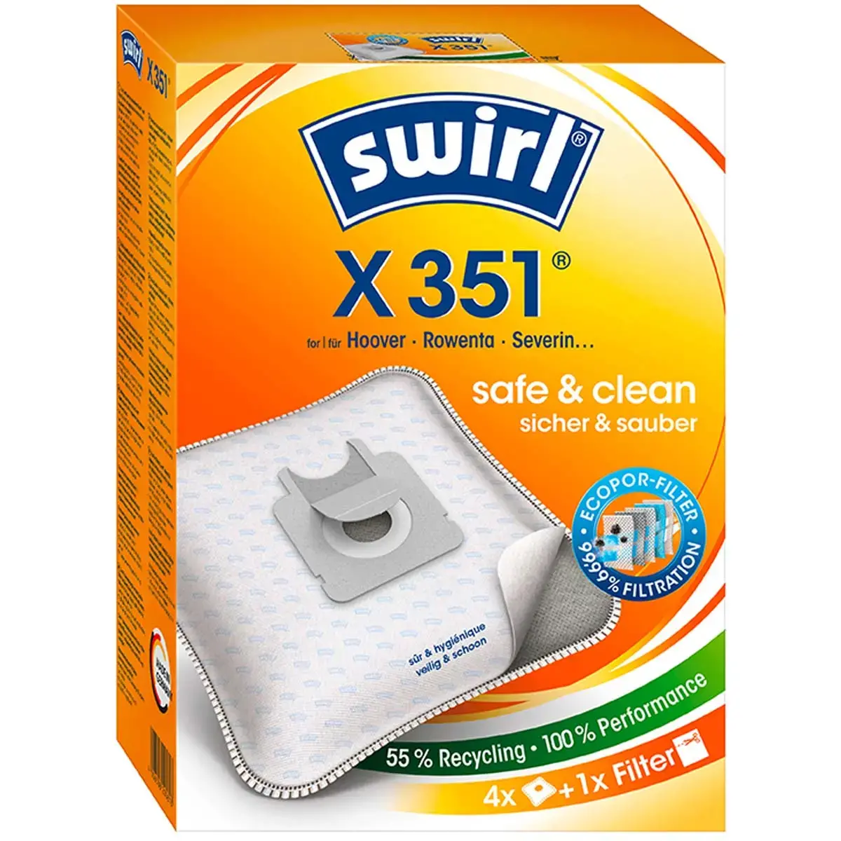 swirl Sac d'aspirateur X 351, avec filtre MicroporPlus photo du produit