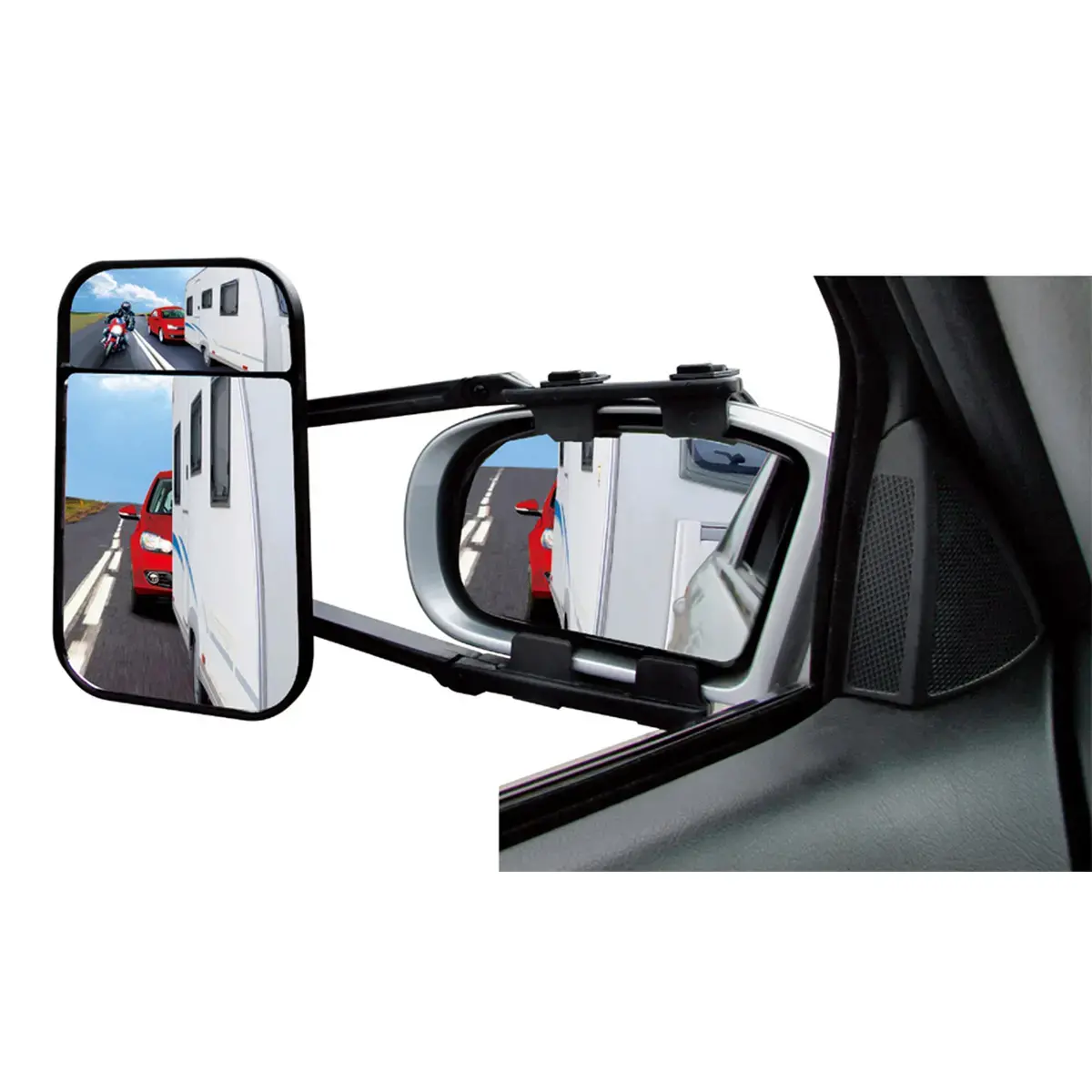 IWH Rétroviseur pour caravane XL Duo, avec angle mort photo du produit