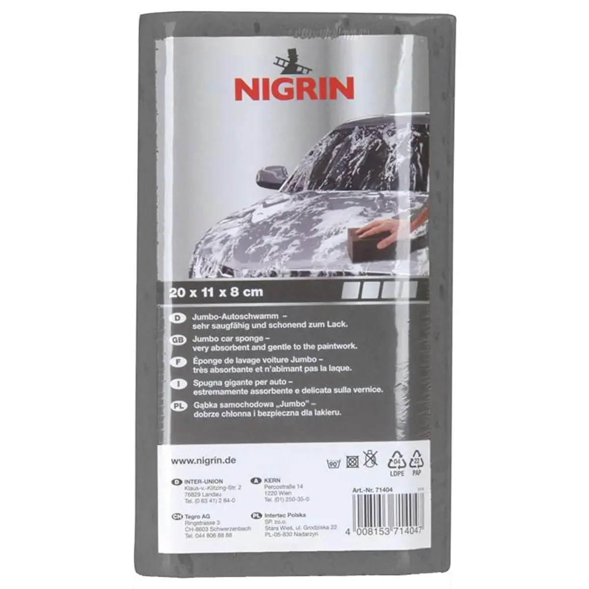 NIGRIN Eponge universelle pour voiture Jumbo, gris photo du produit