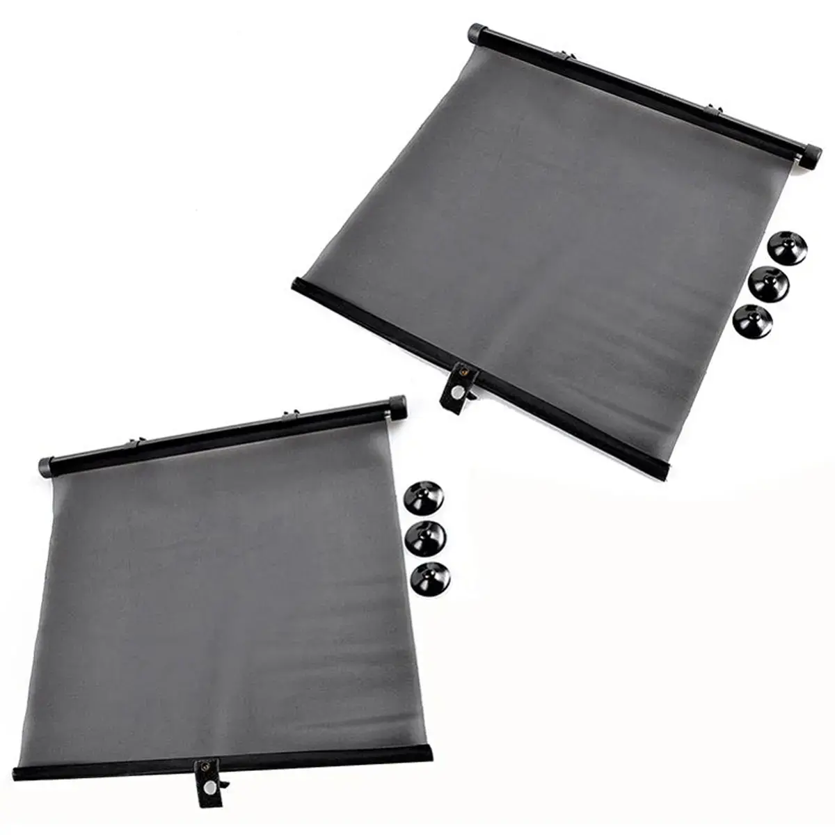 IWH Pare-soleil enroulable pour voiture, noir, set de 2 photo du produit