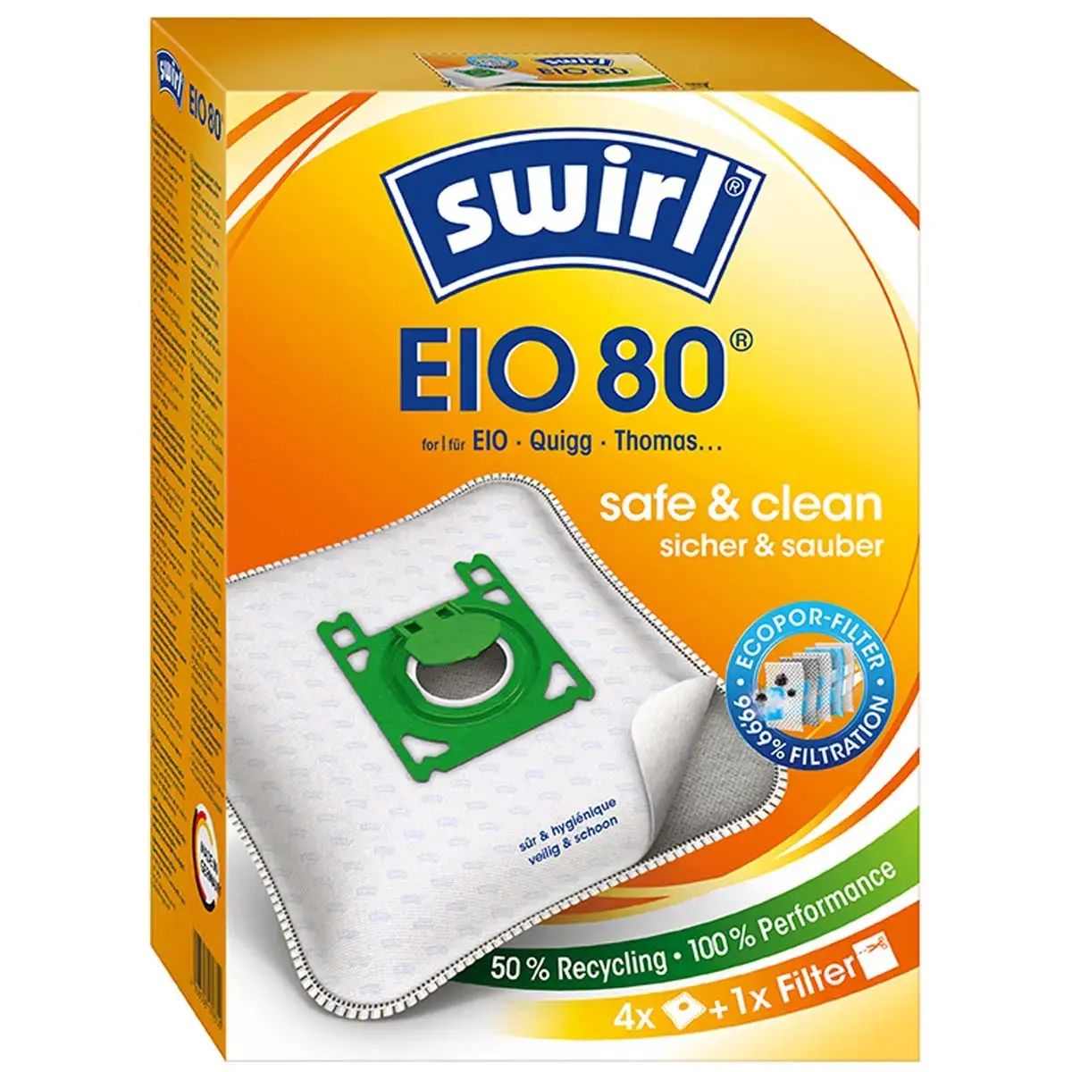 Sac d'aspirateur EIO 80 - Avec filtre MicroporPlus - Swirl photo du produit
