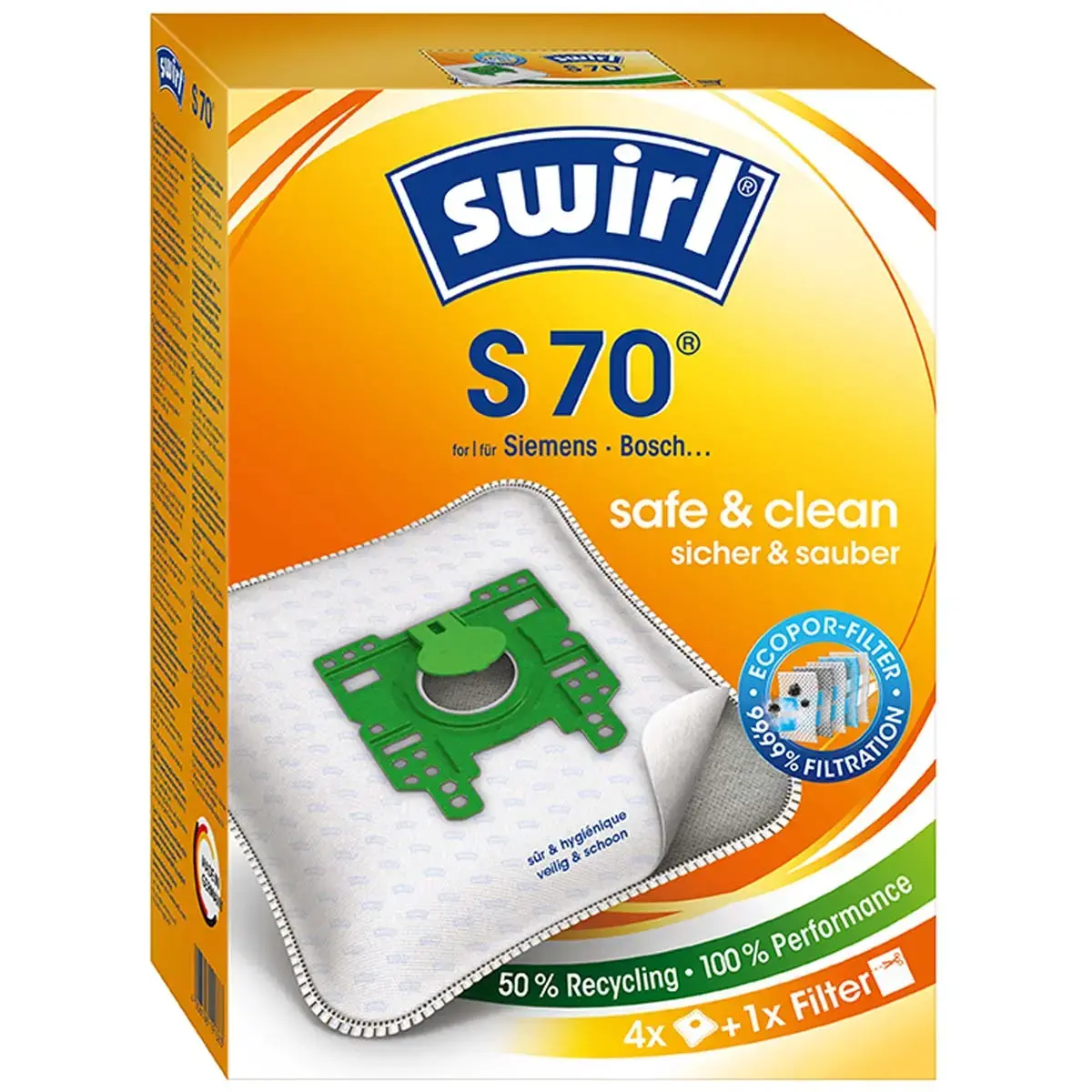 Sac d'aspirateur S 70 - Avec filtre MicroporPlus - Swirl photo du produit