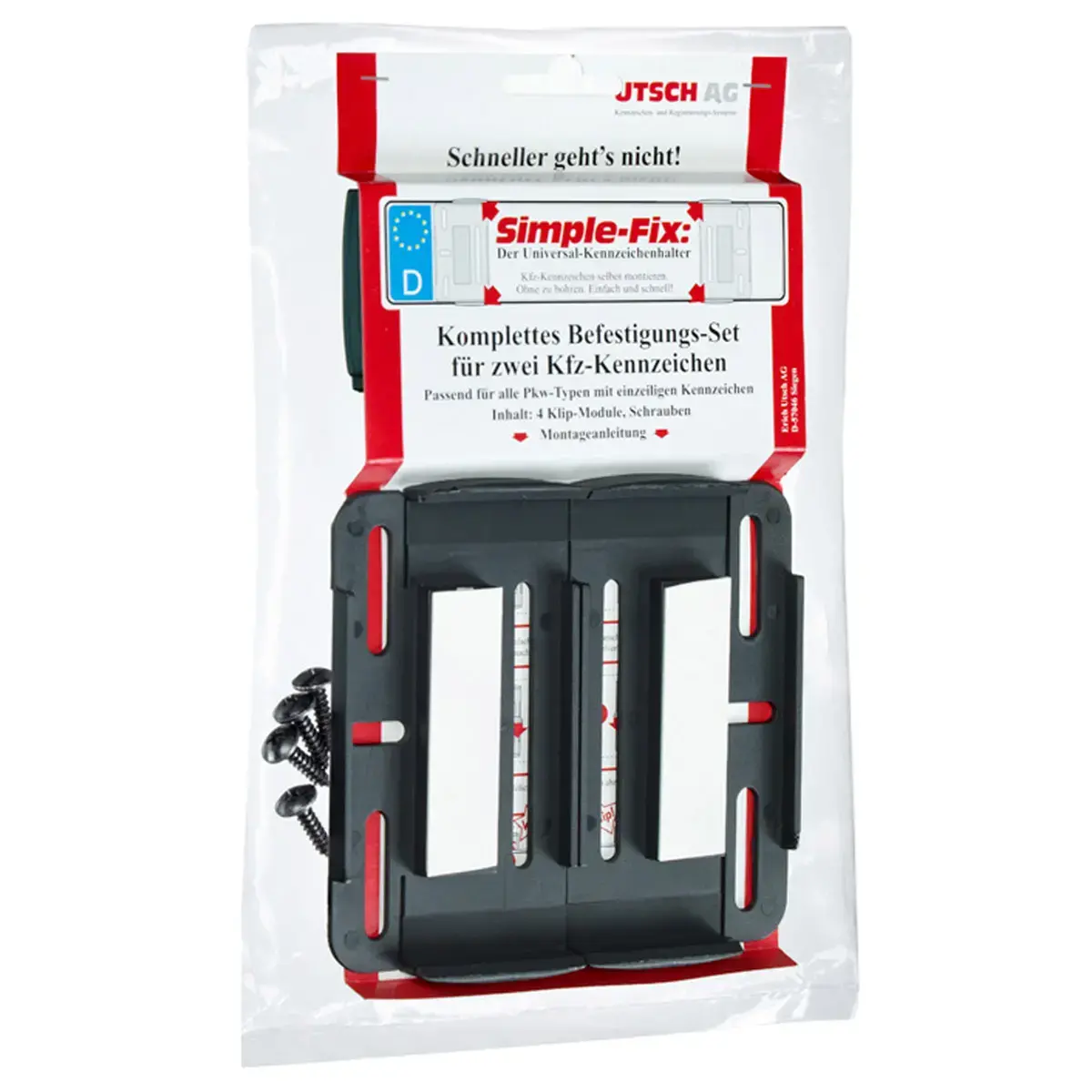 Support de plaque d'immatriculation Simple-Fix - Noir - IWH photo du produit