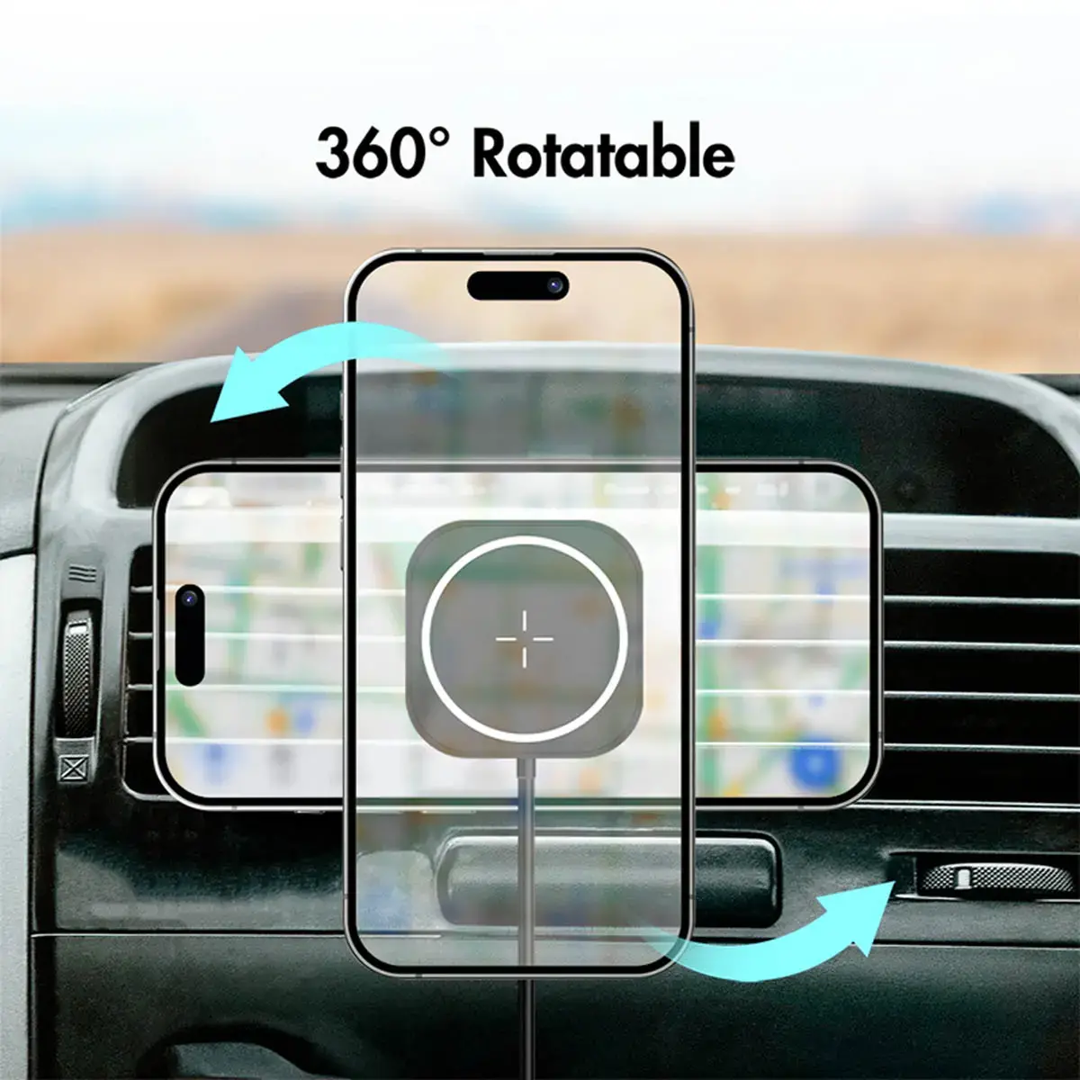 LogiLink Support magnétique de smartphone pour voiture, noir photo du produit