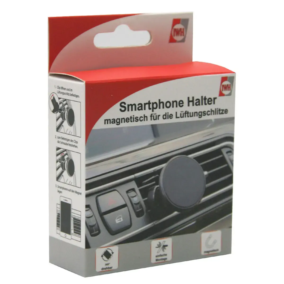 Support de smartphone pour voiture Aimant - Noir - IWH photo du produit