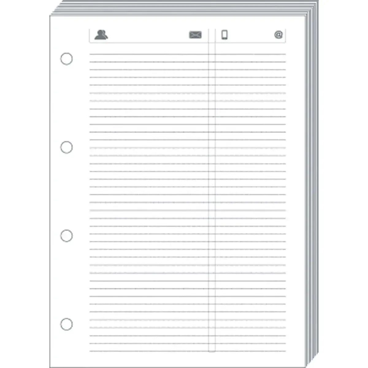 Feuilles téléphone T17 blanc recharge - 10x17 cm - Non lignées - Quo vadis photo du produit