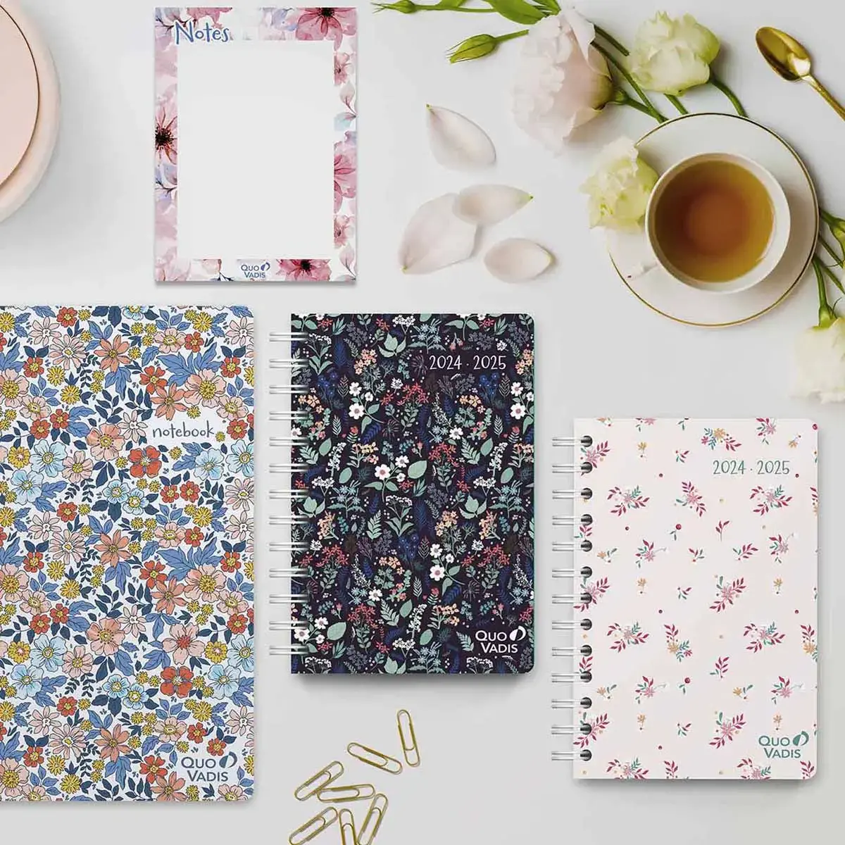 Carnet rigide A5 spirale - 192 pages Daisy - 15x21 cm - Quo vadis photo du produit