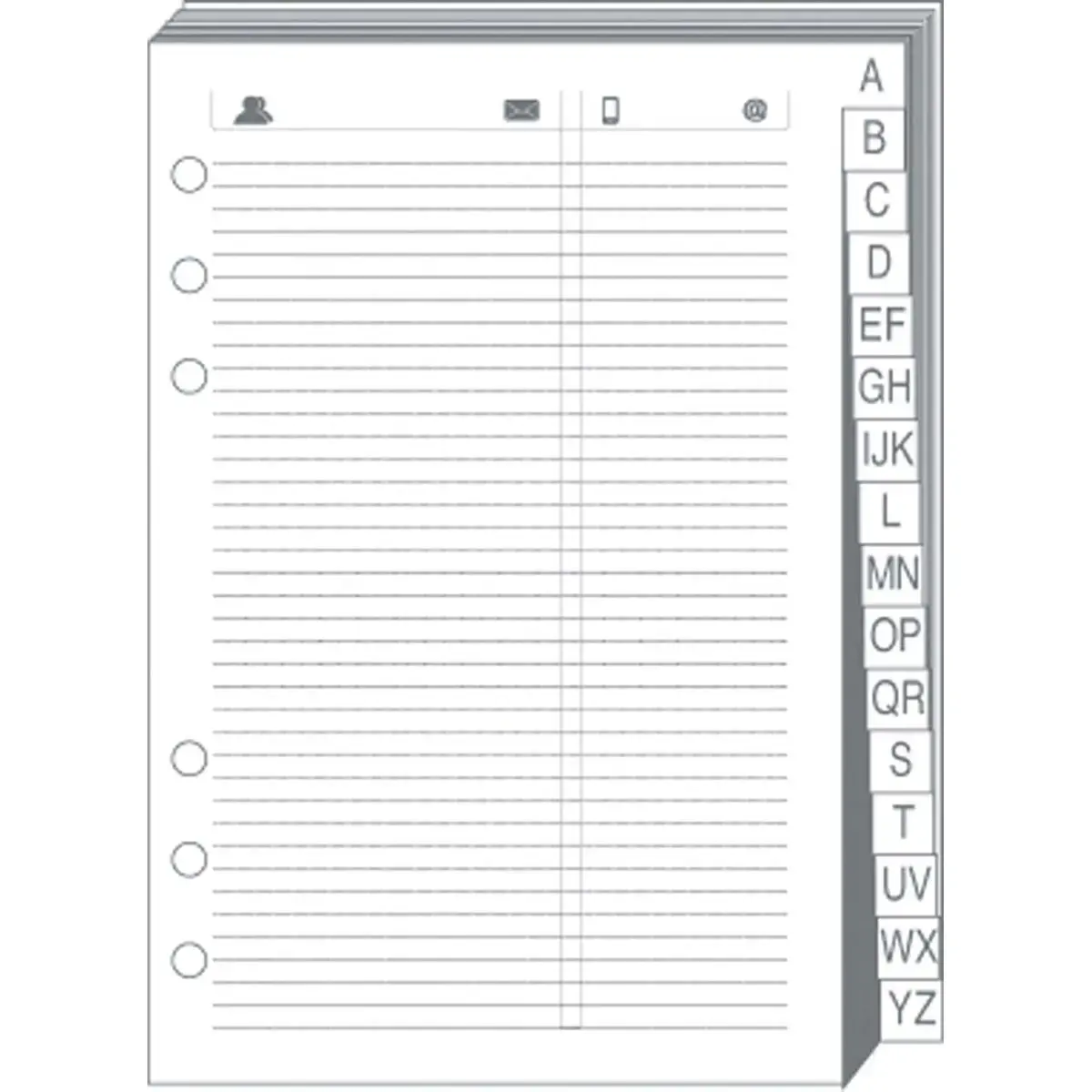 Répertoire tel T17 blanc recharge - 10x17 cm - Lignées - Quo vadis photo du produit